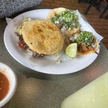 Taqueria Las Mulas - Two tacos and a Gordita. - Mexican Near Me - Keller, Texas