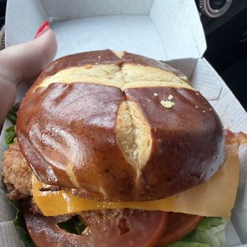 Chick-fil-A - Pretzel Cheddar Club Sandwich w/ Chick-fil-A Filet - Fast Food Near Me - Austin, Texas
