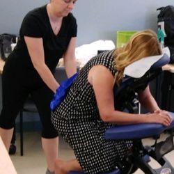 Weber Massage Therapy & Wellness - Here is Mattie doing chair massages for an event for nurses week.