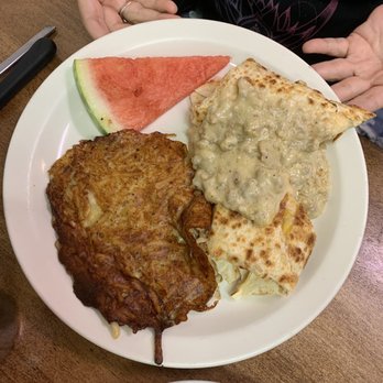 Clary's Corner Cafe - Sausage Gravy Breakfast Burrito with potato The Best Hashbrown Casserole. - Cafes Near Me - Lake Worth, Florida