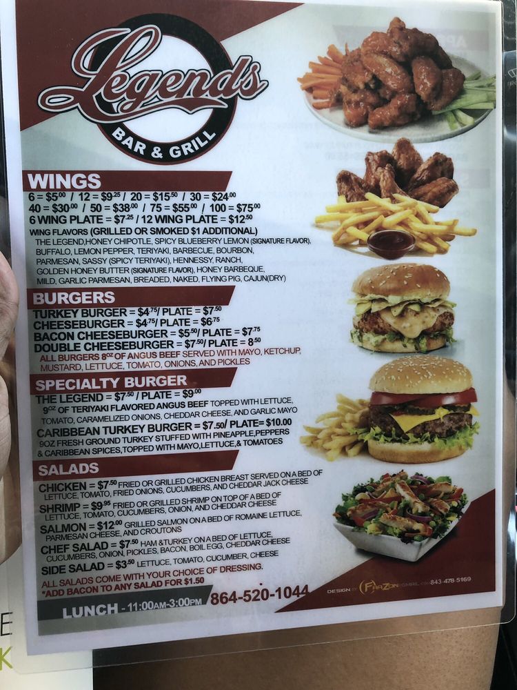 LEGENDS BAR AND GRILL 93 Halton Rd, Greenville, South Carolina Sports Bars Restaurant