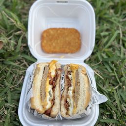 Bacon sausage egg'n cheese