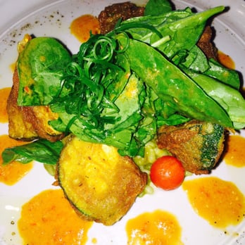 PublicUs - Arugula Risotto, Tempura Zucchini, Piquillo Pepper Coulis - Coffee & Tea Near Me - Las Vegas, Nevada
