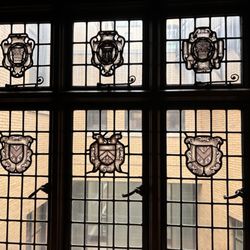 St Louis Public Library - Central Library - Crests featuring the famous foundational column designs in the Fox Steedman Architectural Library