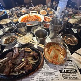 Galbi, Tteokbokki, banchan Galbi, Tteokbokki, banchan
