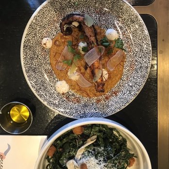 Peregrine - Octopus a la plancha + kale salad (both amazing) - Mediterranean Near Me - Boston, Massachusetts