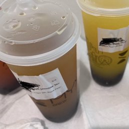 Mango slushie with boba jasmine fruit tea with boba zero sugar Mango slushie with boba jasmine fruit tea with boba zero sugar