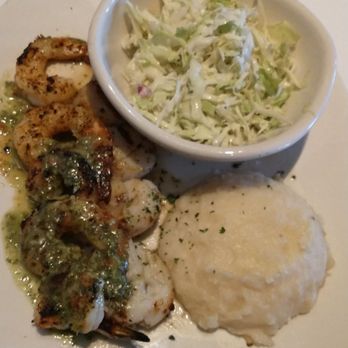 Bonefish Grill - Pan seared scallops with shrimp with chimichurri sauce. Garlic masked potatoes and Cole slaw - Seafood Near Me - Orland Park, Illinois