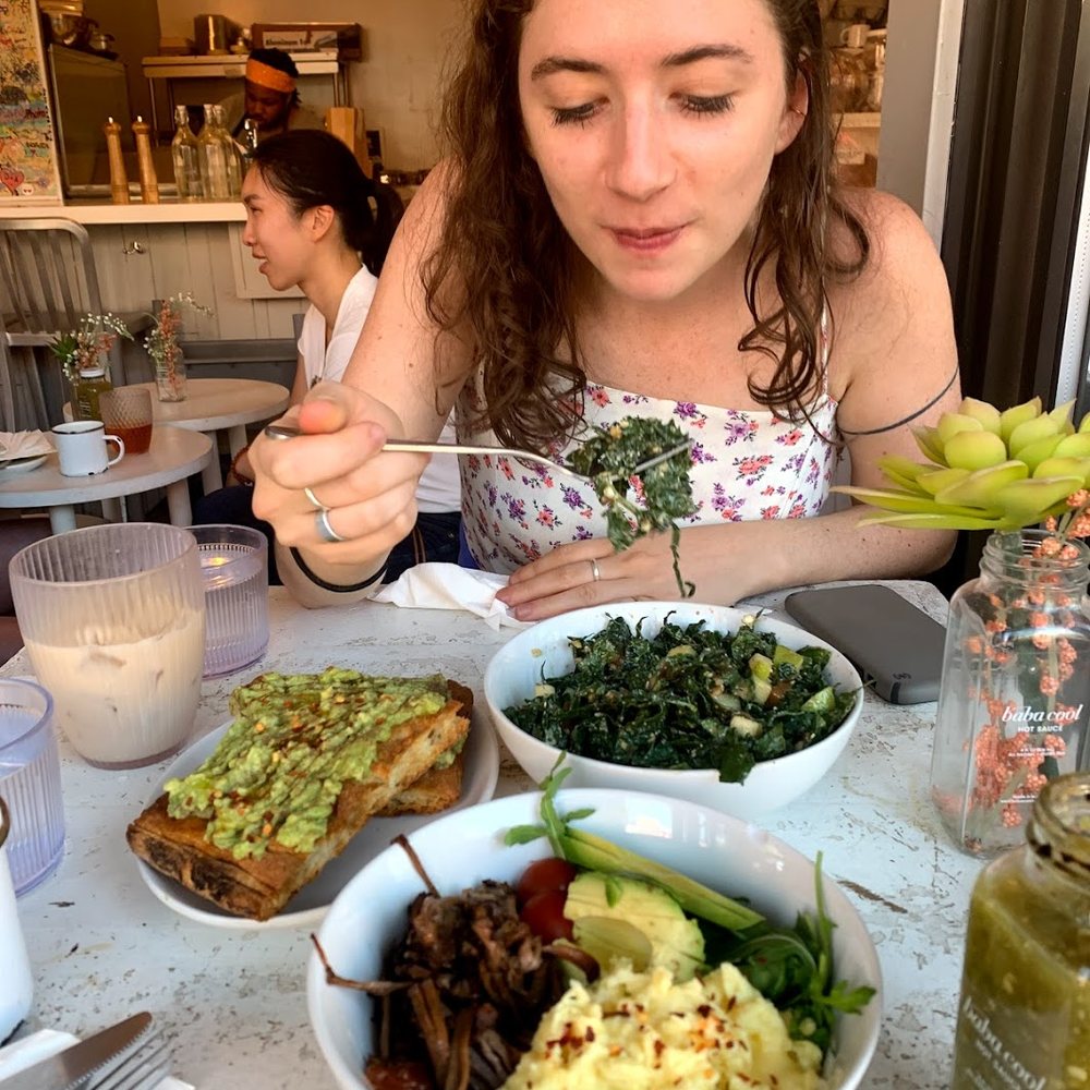 Baba Cool - Lacinato kale salad, baba asada bowl, and avocado toast, iced chai - New American Near Me - Brooklyn, New York