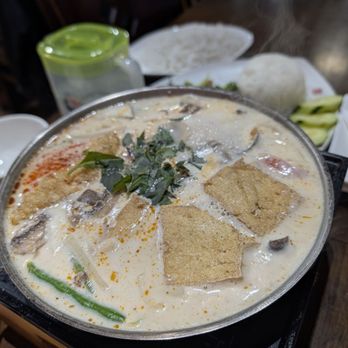 Happy Flower Eatery & Boba - Tom kha soup. Instagram: TianTianEats - Vietnamese Near Me - Sunnyvale, California