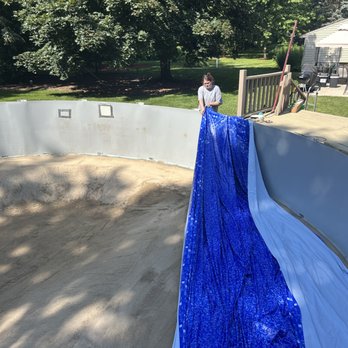 Oasis Pool and Spas - Above ground liner being installed - Pool & Hot Tub Service Near Me Oasis Pool and Spas - Above ground liner being installed - Pool & Hot Tub Service Near Me