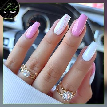Lash and Nail Bar - Soft square shape with a dreamy pink and soft white builder touch -- elegant & timeless. - Waxing Near Me - Plano, Texas Lash and Nail Bar - Soft square shape with a dreamy pink and soft white builder touch -- elegant & timeless. - Waxing Near Me - Plano, Texas