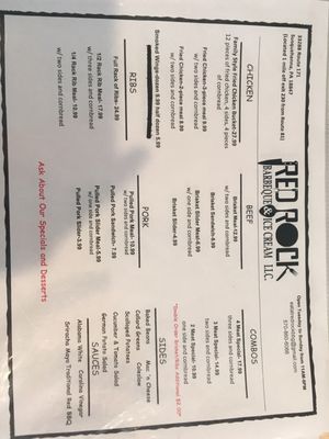 Menu photo 1 Red Rock BBQ & Catering Susquehanna, PA Menu photo 1 Red Rock BBQ & Catering Susquehanna, PA