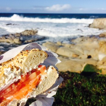 Bagel Kitchen - Took our bagels and coffee to go to watch the king tide waves and whales at asilomar - Bagels Near Me - Pacific Grove, California Bagel Kitchen - Took our bagels and coffee to go to watch the king tide waves and whales at asilomar - Bagels Near Me - Pacific Grove, California