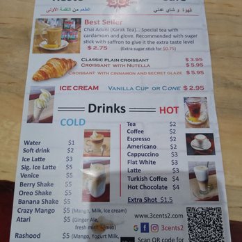 3cents2 - Menu - Desserts Near Me - Ottawa, Ontario