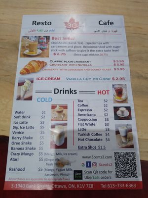 Menu photo 4 3cents2 Ottawa, ON
