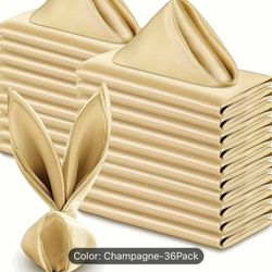 Class Act Party Supplies - Champagne Satin Dinner Napkins