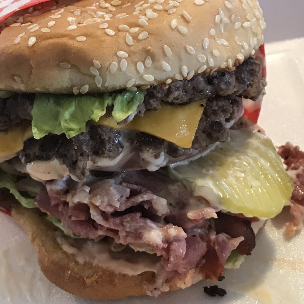 Roys Cafe - Converted my Double Bacon Cheeseburger into a Pastrami Burger. (Yes I'm being Fat today!!!) - Cafes Near Me - Barstow, California Roys Cafe - Converted my Double Bacon Cheeseburger into a Pastrami Burger. (Yes I'm being Fat today!!!) - Cafes Near Me - Barstow, California