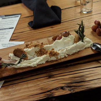 The Bradley - DECONSTRUCTED CHEESECAKE Goat cheese, Graham cracker, spiced cookie, roasted grapes - Tapas Bars Near Me - Richland, Washington The Bradley - DECONSTRUCTED CHEESECAKE Goat cheese, Graham cracker, spiced cookie, roasted grapes - Tapas Bars Near Me - Richland, Washington
