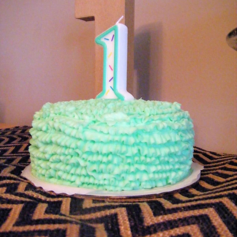 Janet's Cakes & Catering - Mint ruffled smash cake - Bakeries Near Me - Bloomington, Illinois