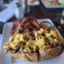 Mother's North Grille - Chicken Cheesesteak w/ sweet potato fries