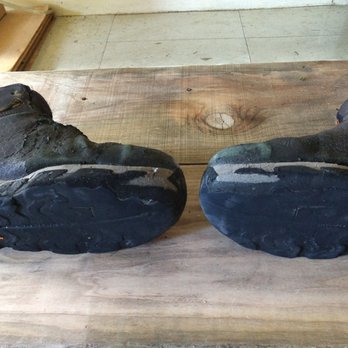 Edgar Shoe Repair - Another shot of the worn through boot outsole. - Shoe Repair Near Me - Bronx, New York Edgar Shoe Repair - Another shot of the worn through boot outsole. - Shoe Repair Near Me - Bronx, New York