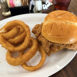 Pork tenderloin w/upgrade to onion rings Pork tenderloin w/upgrade to onion rings