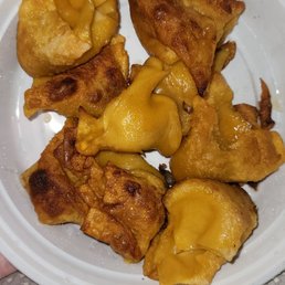 These were the "fried" wontons that were soggy, burnt, and grease soaked with zero flavor and hardly any filling.