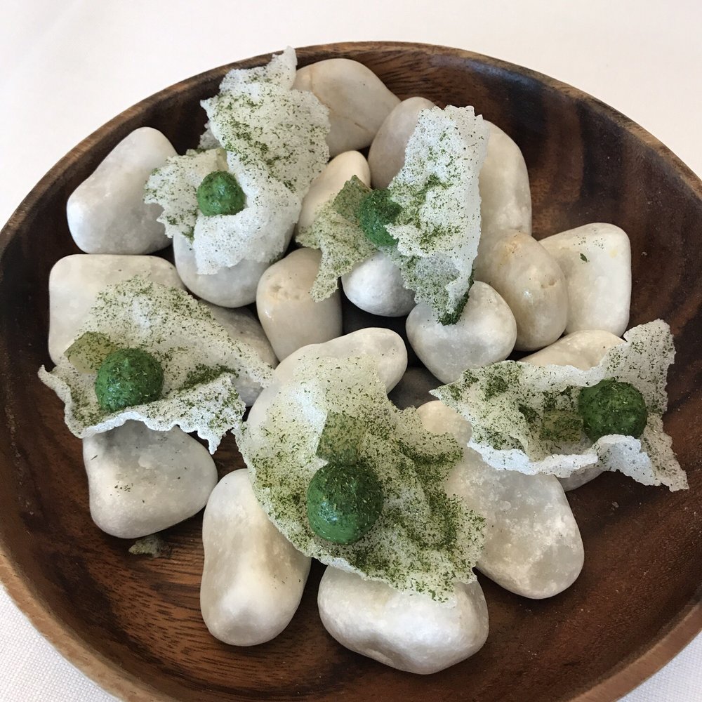 Antoine - Amuse bouche: rice cracker with herb purée - Restaurants Near Me - Paris, 75