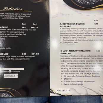Lush Nail Lounge - Pedicure menu - Nail Salons Near Me - Meridian, Idaho