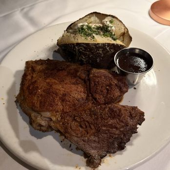 Chart House - Blackened prime rib (the smallest cut too!) and baked potato. - Seafood Near Me - Monterey, California