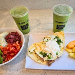 PH Chopped, Super Bird Omelette and Green Beast Protein Drink