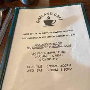 Garland Cafe - Menu - Coffee & Tea Near Me - Garland, Texas Garland Cafe - Menu - Coffee & Tea Near Me - Garland, Texas