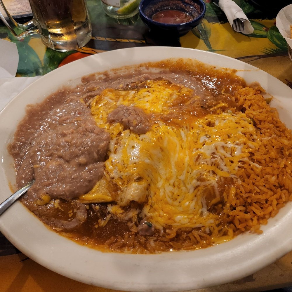 Acapulco Mexican Restaurant - Beans, Rice & 3 shredded beef enchiladas. - Mexican Near Me - Fargo, North Dakota Acapulco Mexican Restaurant - Beans, Rice & 3 shredded beef enchiladas. - Mexican Near Me - Fargo, North Dakota