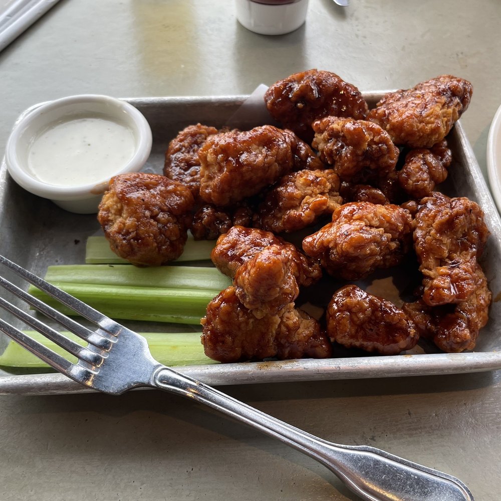 Root beer glazed boneless wings