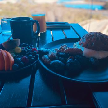 VAGA Restaurant & Bar - Breakfast Sandwich with fruit - Latin American Near Me - Encinitas, California VAGA Restaurant & Bar - Breakfast Sandwich with fruit - Latin American Near Me - Encinitas, California