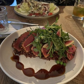 Crisp Rochester - wedge salad, ahi tuna, Billionaires Bacon and the Honey Corn Casserole. - New American Near Me - Rochester, New York
