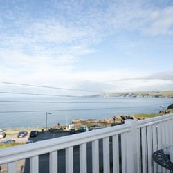 The Bay Hotel - View across Port Isaac bay from The Bay Hotel, bed and breakfast.