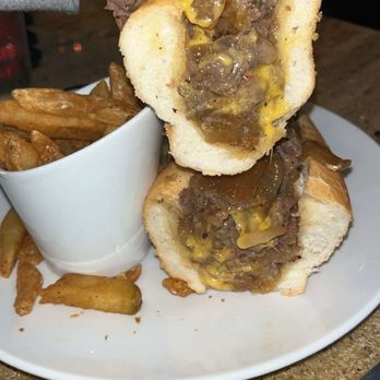 Ventura's Offshore Cafe - Cheesesteak with fried onions and fries - New American Near Me - Northfield, New Jersey