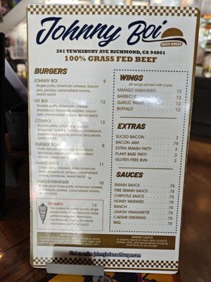 Menu photo 1 Johnny Boi Richmond, CA