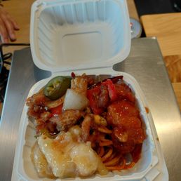 Shrimp. And chicken