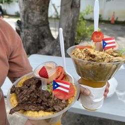 Churrasco and Chicken Mofongo cups