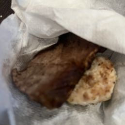Inedible dried up beef and chicken. Inedible dried up beef and chicken.