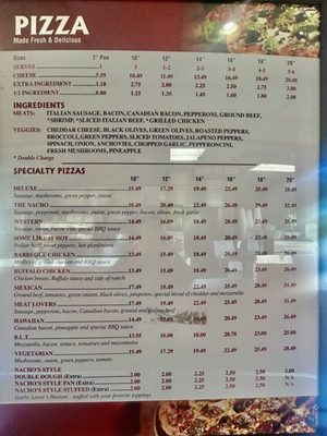 Menu photo 1 Nacho's Pizza Prospect Heights, IL