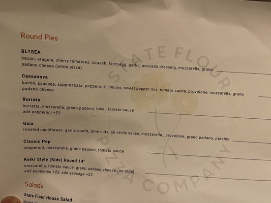 Menu photo 7 State Flour Pizza Berkeley, CA