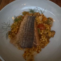 CALIFORNIA SEABASS with I think couscous and some mussels