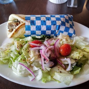 George's Greek Village - Pork souvlaki pita with Greek salad (I asked to hold the feta) - Greek Near Me - St. Catharines, Ontario George's Greek Village - Pork souvlaki pita with Greek salad (I asked to hold the feta) - Greek Near Me - St. Catharines, Ontario
