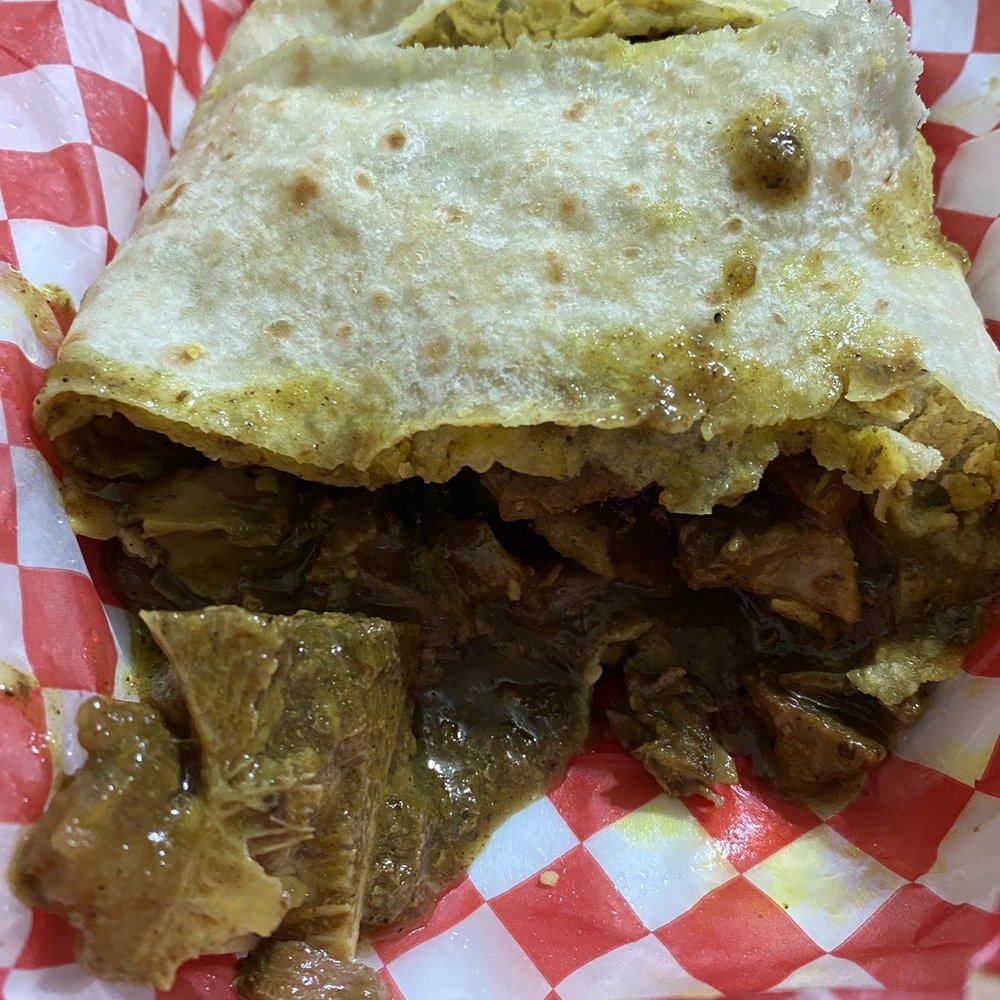 Curry goat roti Curry goat roti