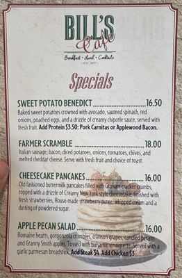 Menu photo 3 Bill's Cafe Fremont, CA Menu photo 3 Bill's Cafe Fremont, CA