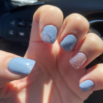 Nail Bar - smudges on other hand before fix was done. - Nail Salons Near Me - San Marcos, California Nail Bar - smudges on other hand before fix was done. - Nail Salons Near Me - San Marcos, California